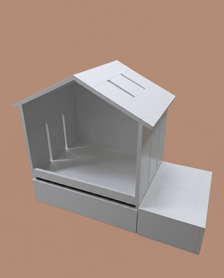 Psí bouda do interiéru